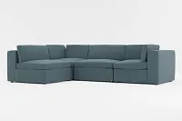 Destin Elevation Dark Blue Fabric 4-piece Modular Sectional