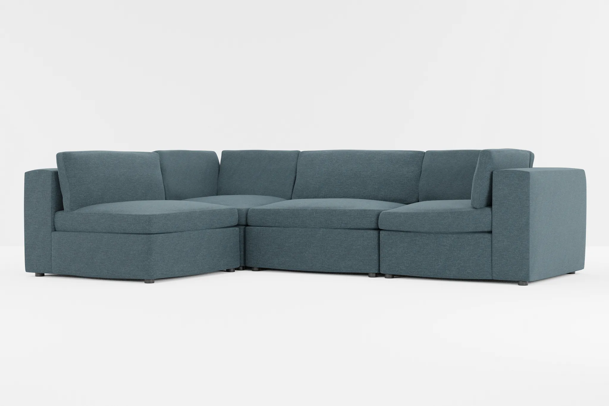 Destin Elevation Dark Blue Fabric 4-piece Modular Sectional