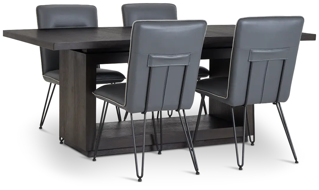 Madden Dark Tone Table & 4 Upholstered Chairs Madden Dark Tone Table & 4 Upholstered Chairs