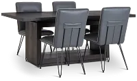 Madden Dark Tone Table & 4 Upholstered Chairs