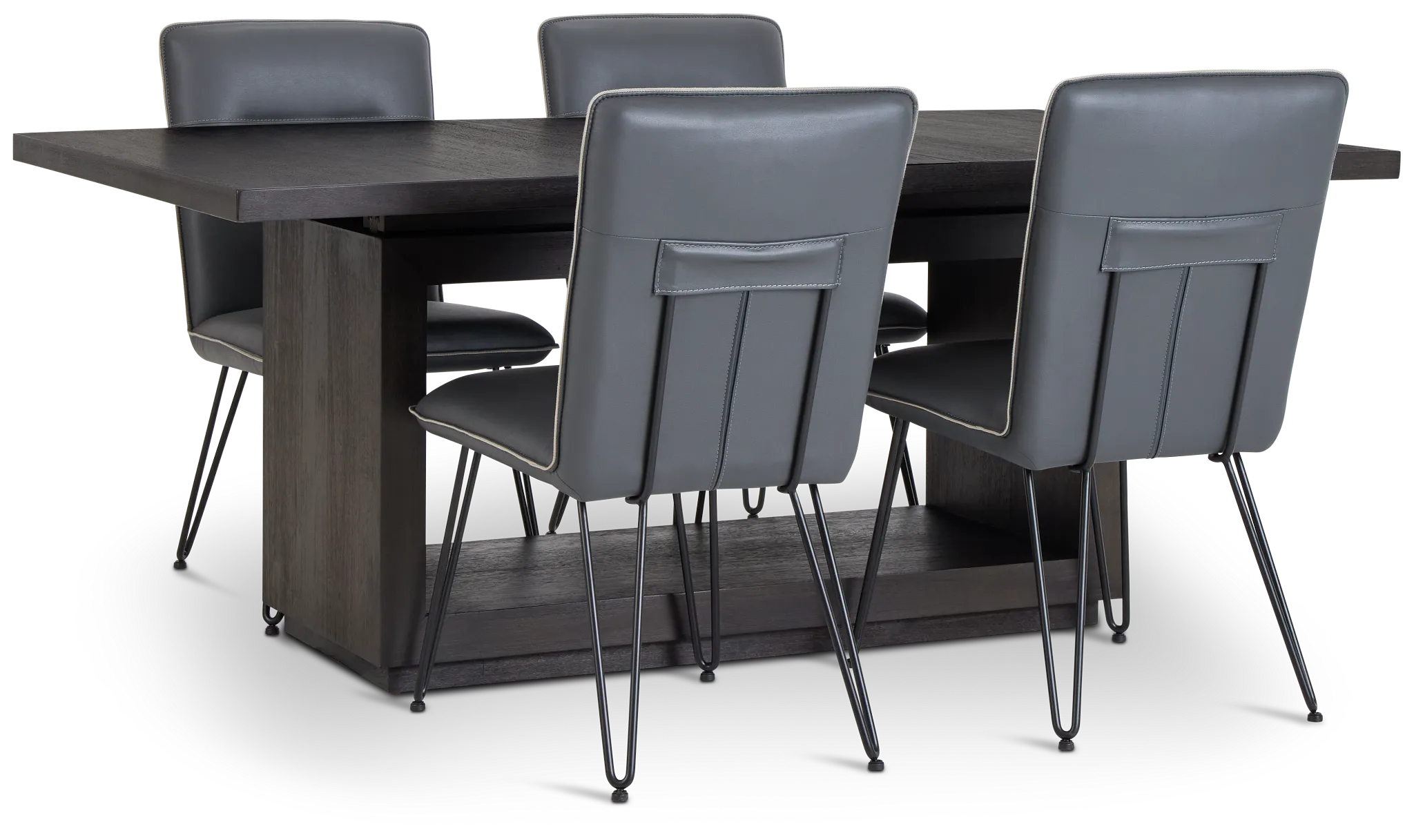 Madden Dark Tone Table & 4 Upholstered Chairs