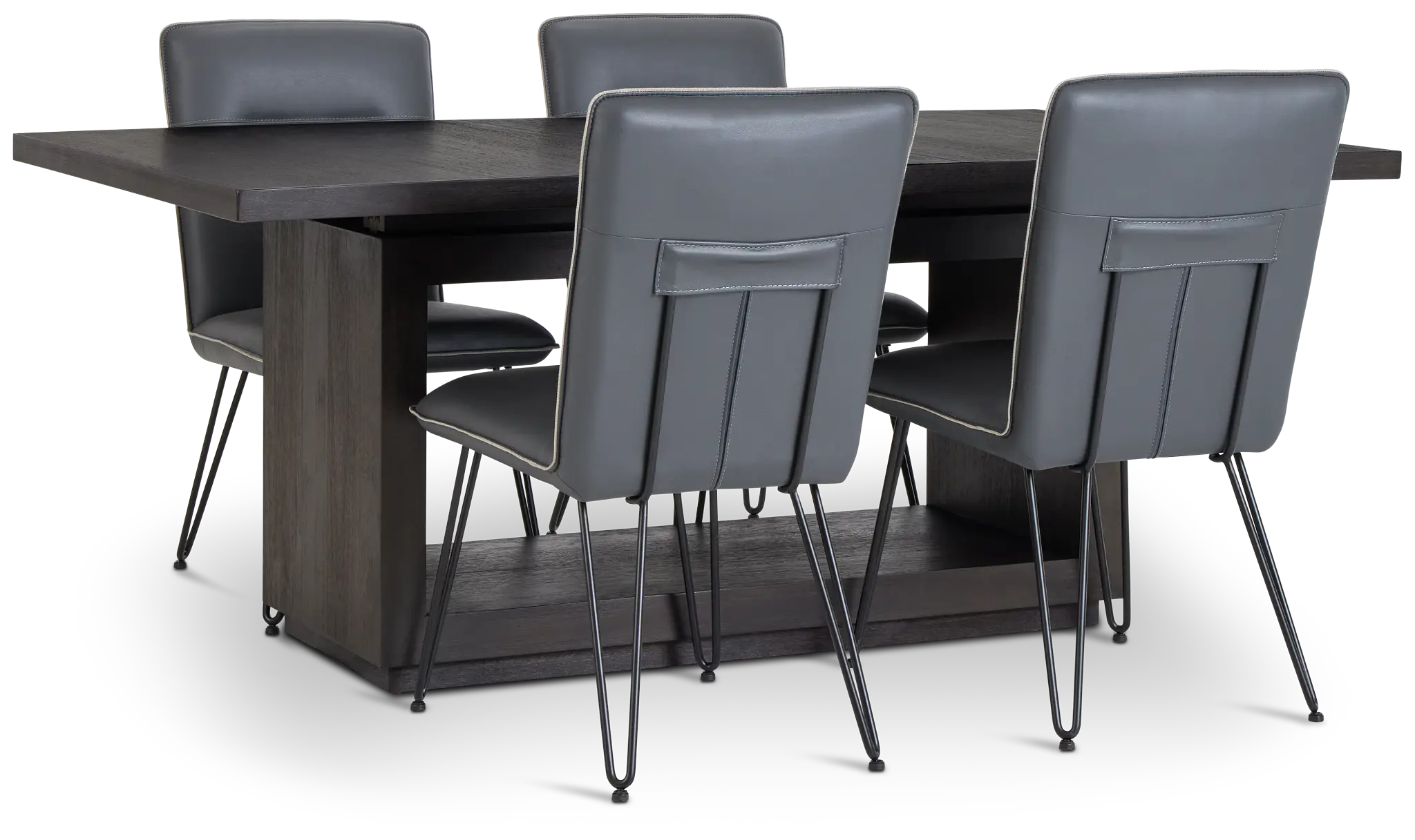 Madden Dark Gray Table & 4 Upholstered Chairs Madden Dark Gray Table & 4 Upholstered Chairs