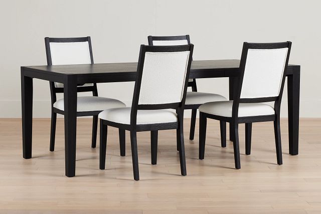 Alden Black Rect Table & 4 Chairs