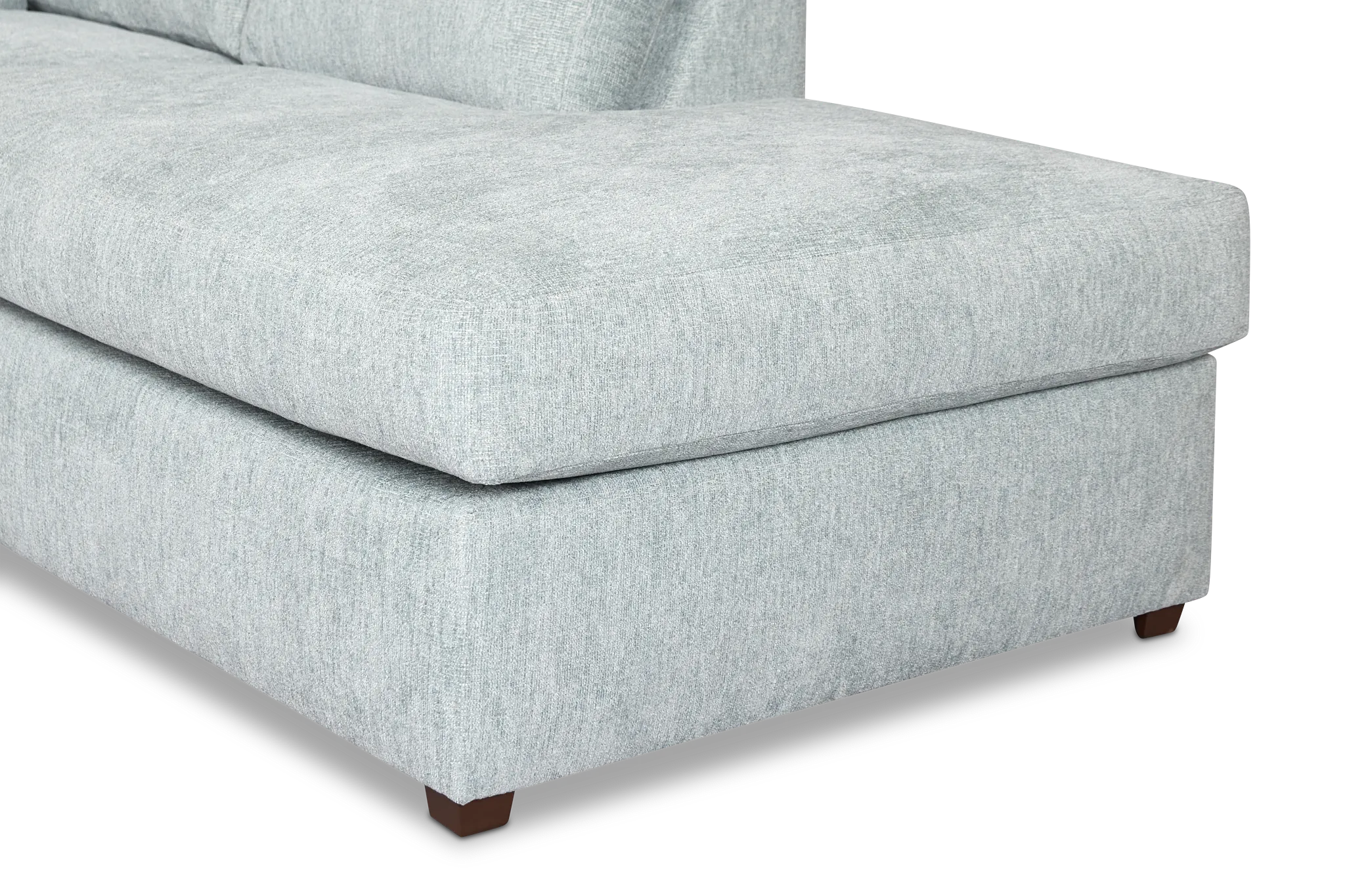Shore Light Blue Fabric Right Bumper Sectional