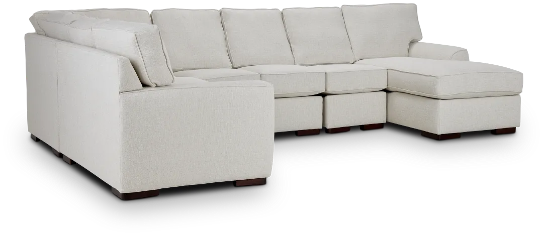 Austin White Fabric Large Right Chaise Sectional