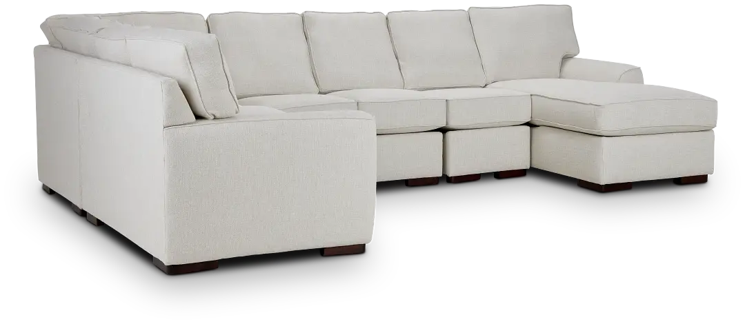 Austin White Fabric Large Right Chaise Sectional Austin White Fabric Large Right Chaise Sectional