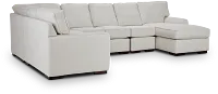 Austin White Fabric Large Right Chaise Sectional