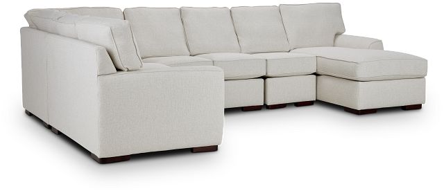 Austin White Fabric Large Right Chaise Sectional (1)