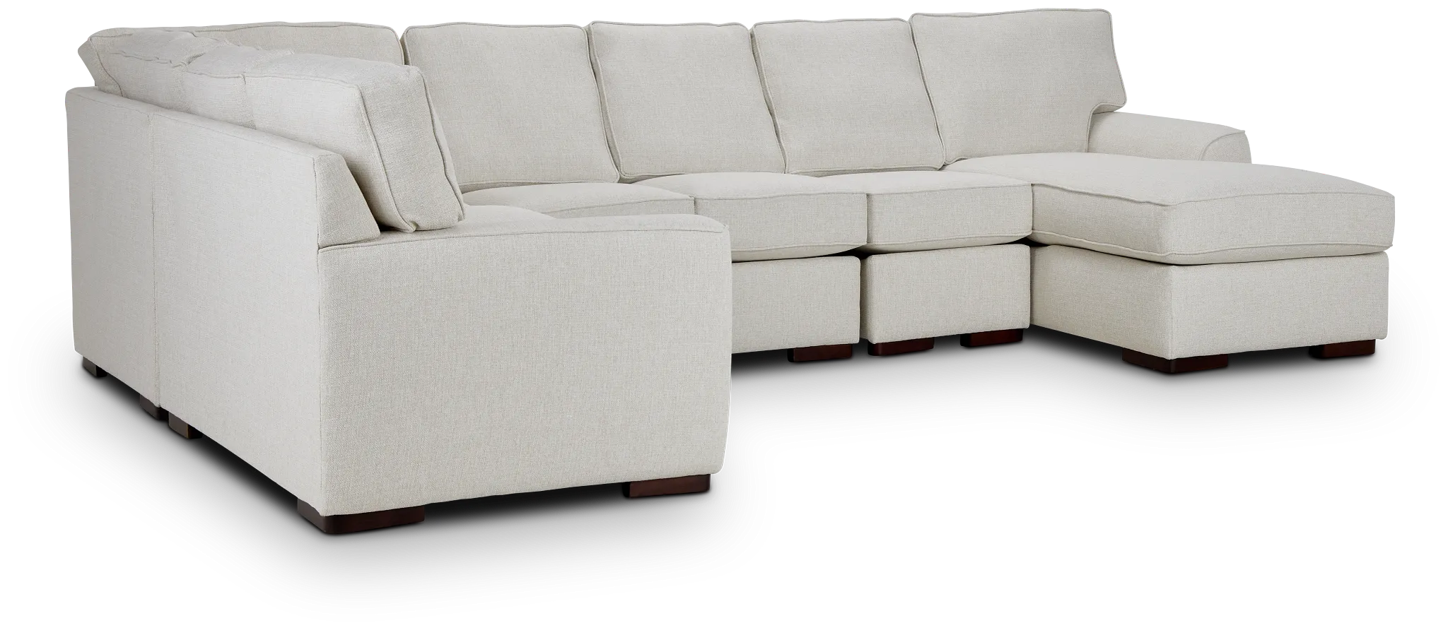 Austin White Fabric Large Right Chaise Sectional