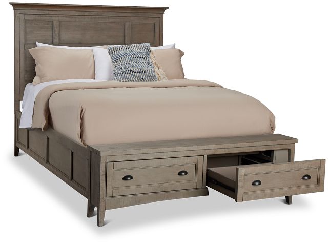 Heron Cove Light Tone Panel Bed With Bench (2)