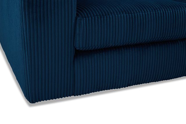 Charlie Dark Blue Fabric Medium Right Chaise Sectional