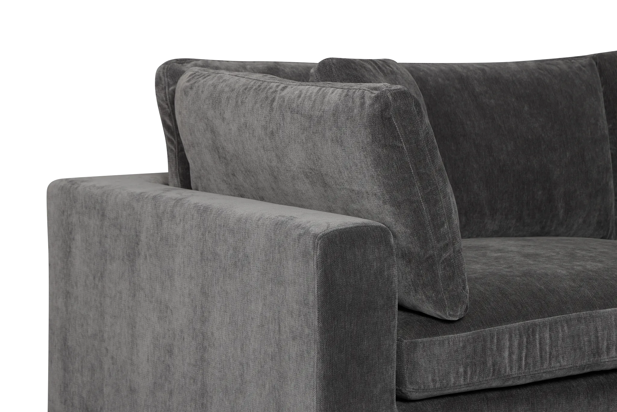 Lounge Dark Gray Fabric 3 Piece Modular Sofa