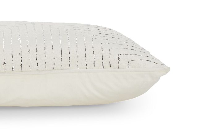 Lara Ivory Velvet Lumbar Accent Pillow