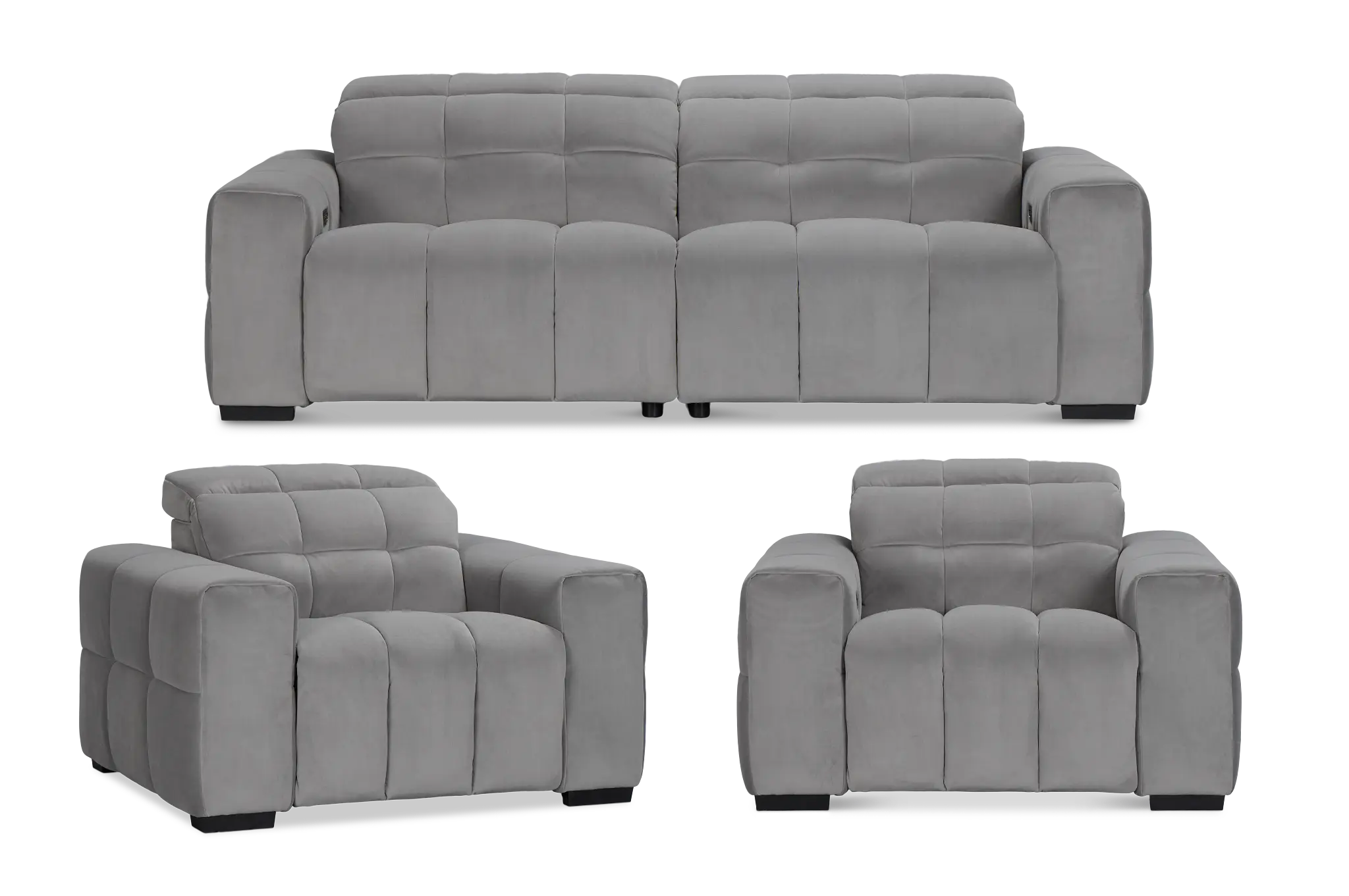 Gemma Light Gray Velvet Power Reclining Living Room Gemma Light Gray Velvet Power Reclining Living Room