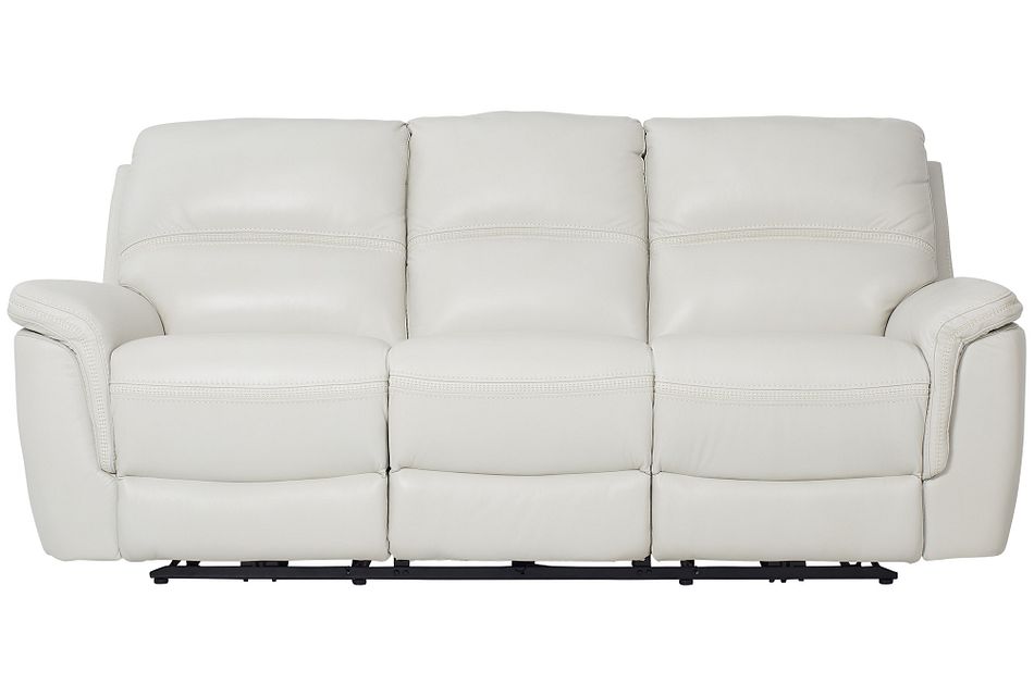 Bryson Light Gray Lthr Vinyl Power Reclining Sofa