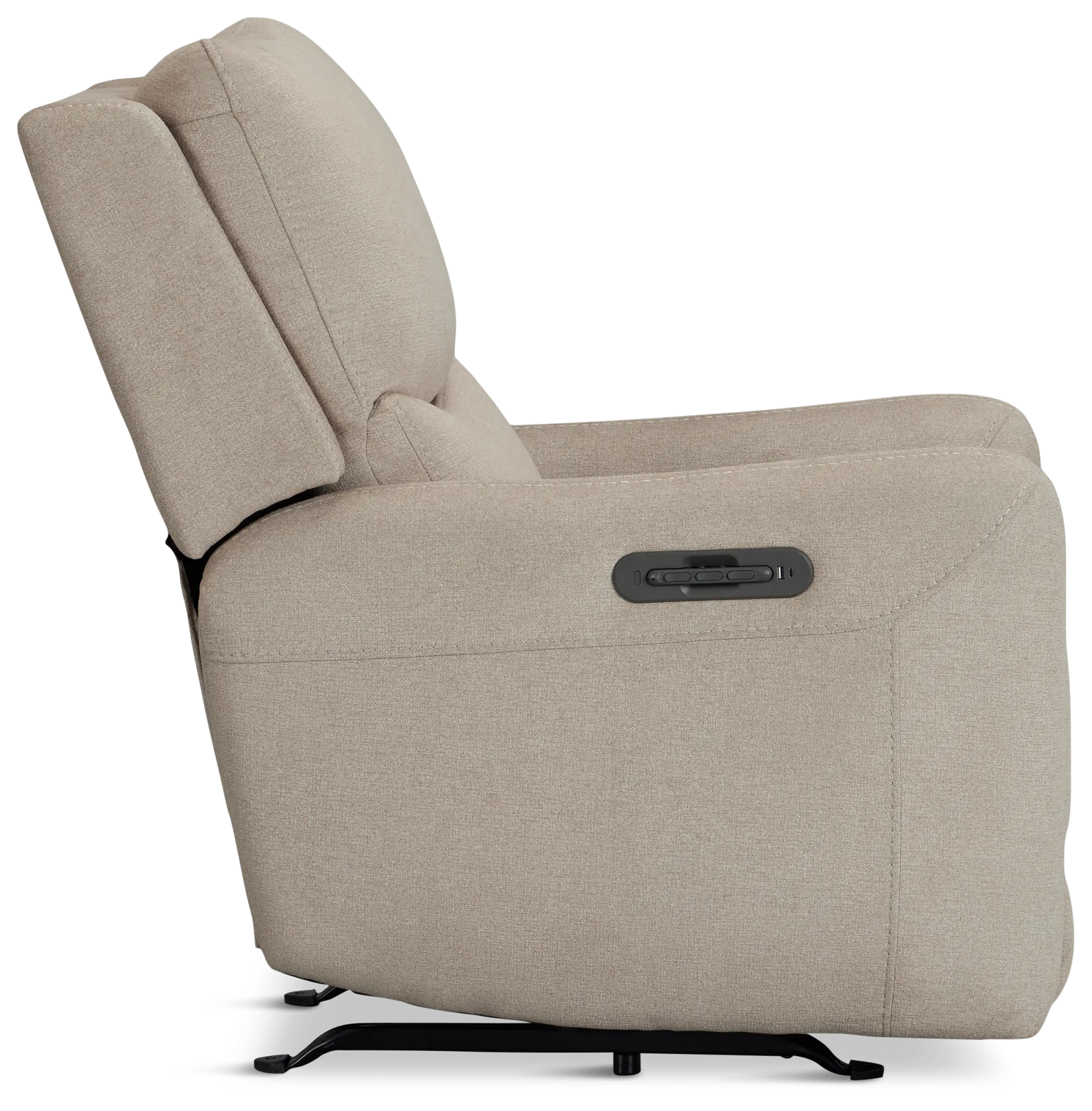 Jonas Khaki Fabric Power Recliner With Heat And Massage
