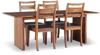 Bowery Dark Tone Rectangular Table & 4 Wood Chairs