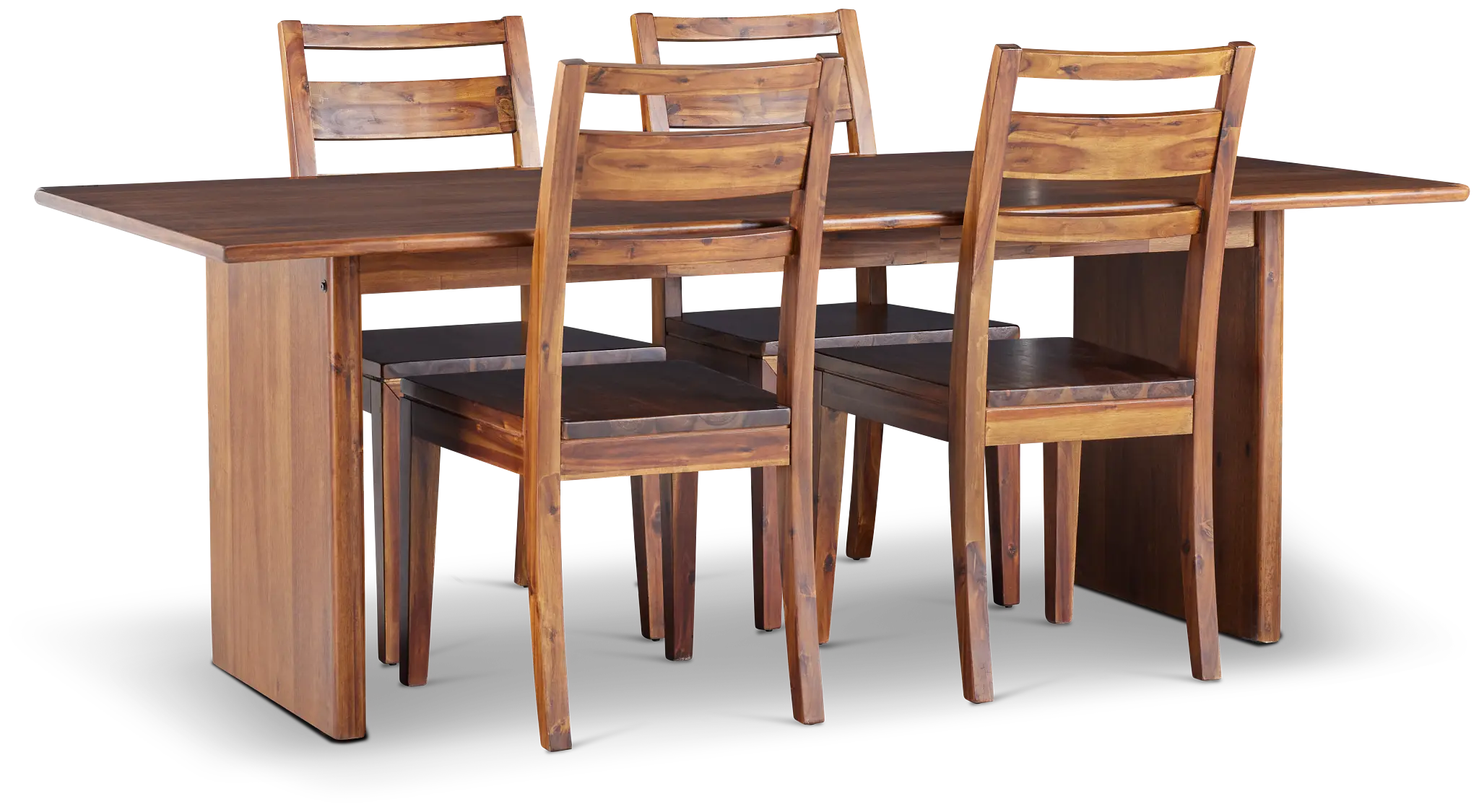 Bowery Dark Tone Rectangular Table & 4 Wood Chairs Bowery Dark Tone Rectangular Table & 4 Wood Chairs