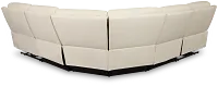 Walker Ivory Lthr/vinyl Small Two-arm Power Reclining Sectional