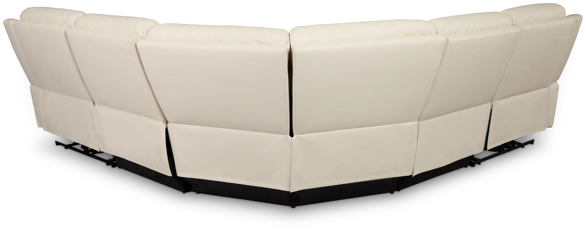 Walker Ivory Lthr/vinyl Small Two-arm Power Reclining Sectional