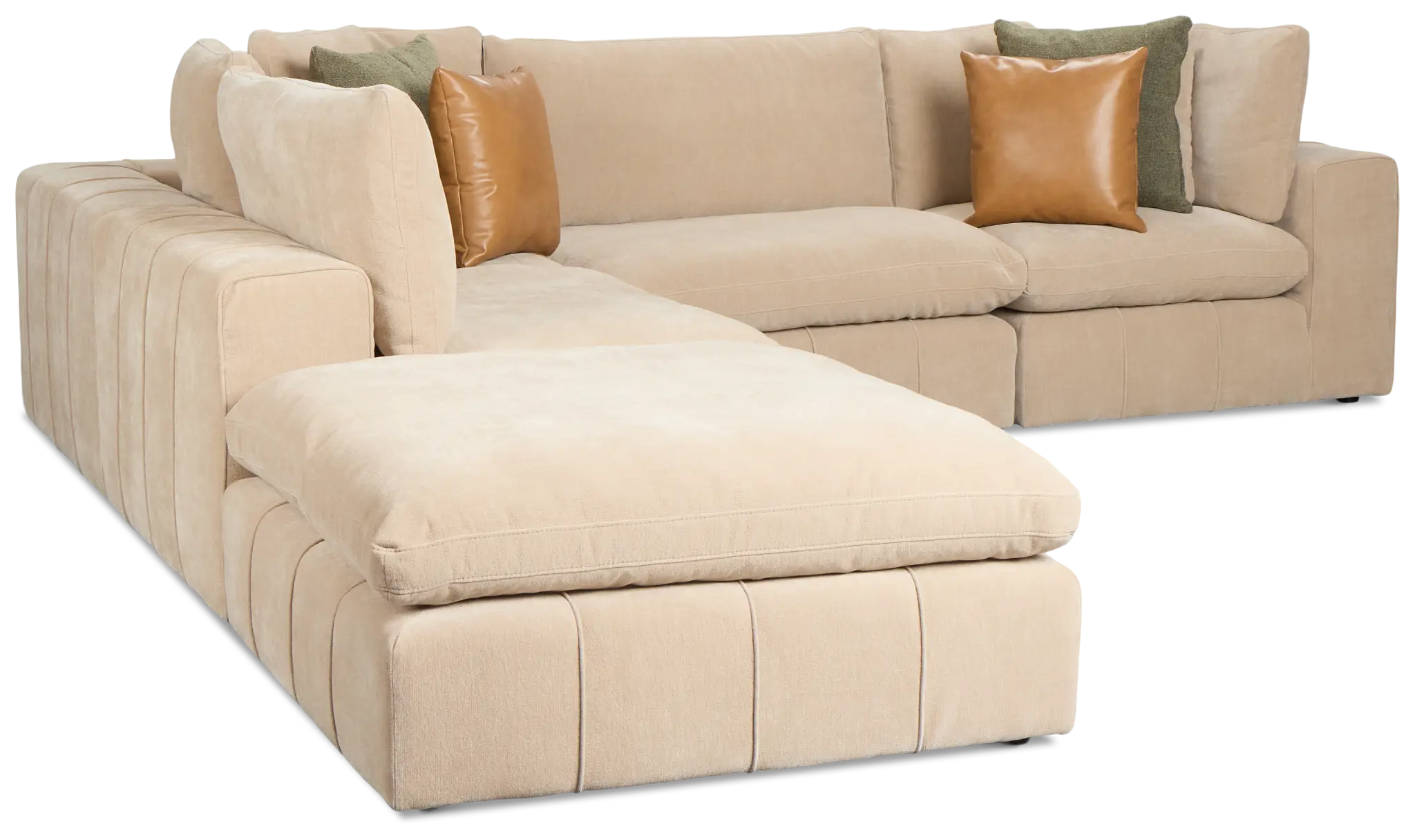 Cruz Light Beige Fabric 5pc Bumper Sectional Cruz Light Beige Fabric 5pc Bumper Sectional