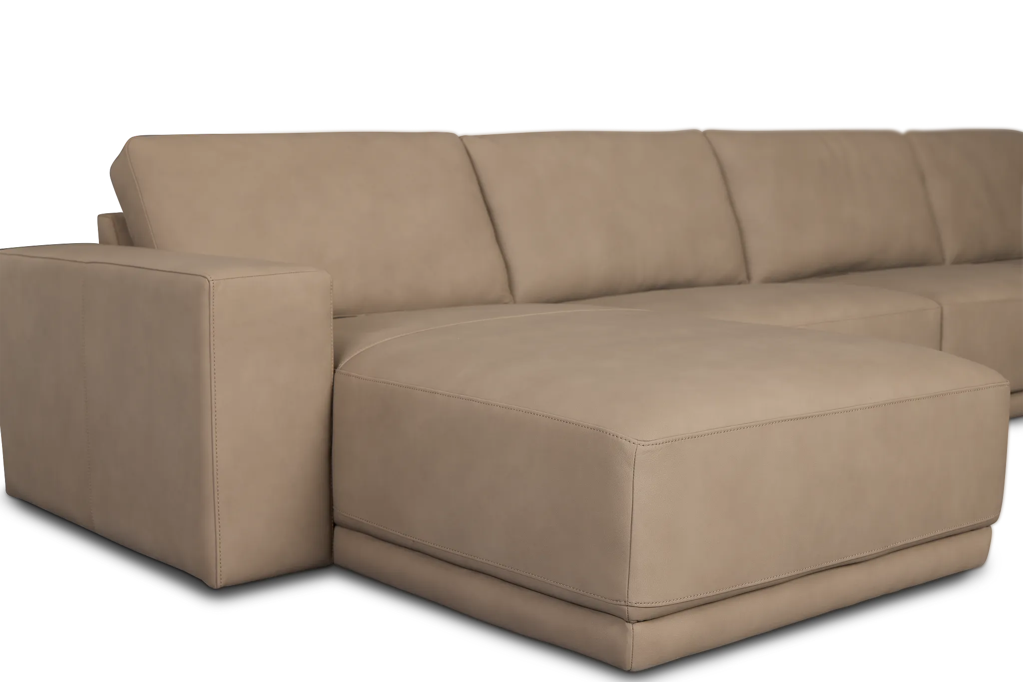 Kellan Taupe Leather Large Left Chaise Sectional