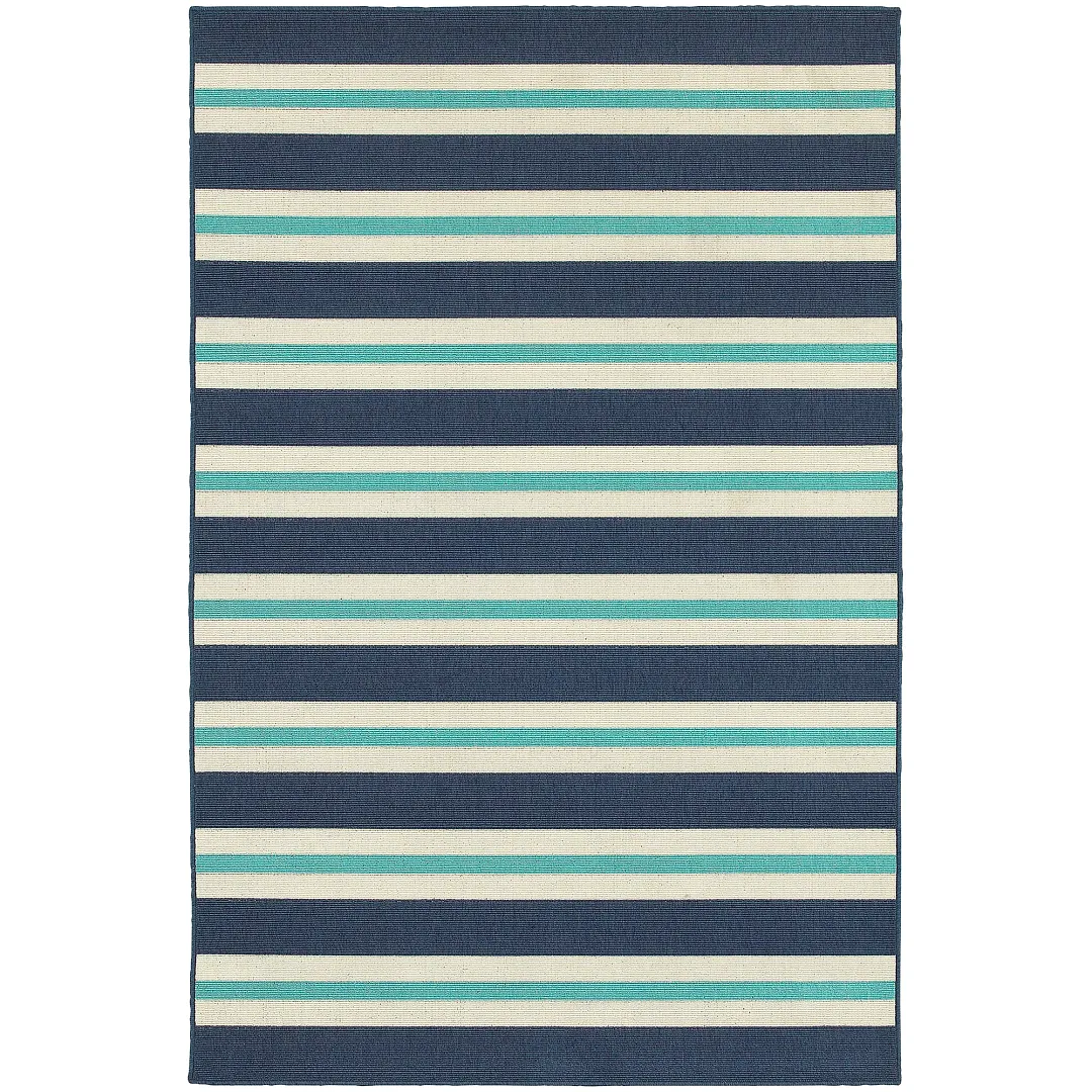 Mercy Blue Stripe Indoor/outdoor 5x8 Area Rug