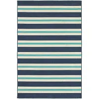 Mercy Blue Stripe Indoor/outdoor 5x8 Area Rug