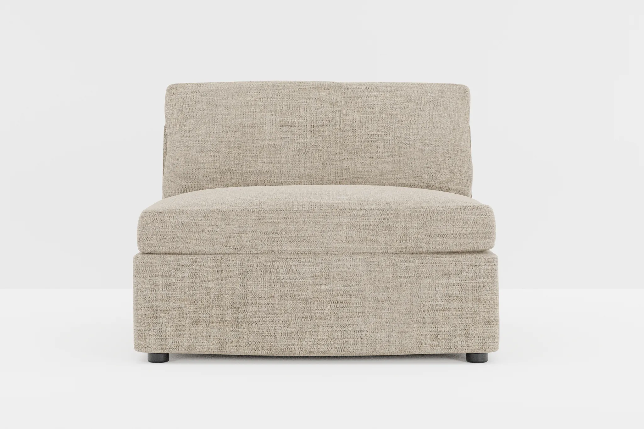 Destin Victory Taupe Fabric Armless Chair