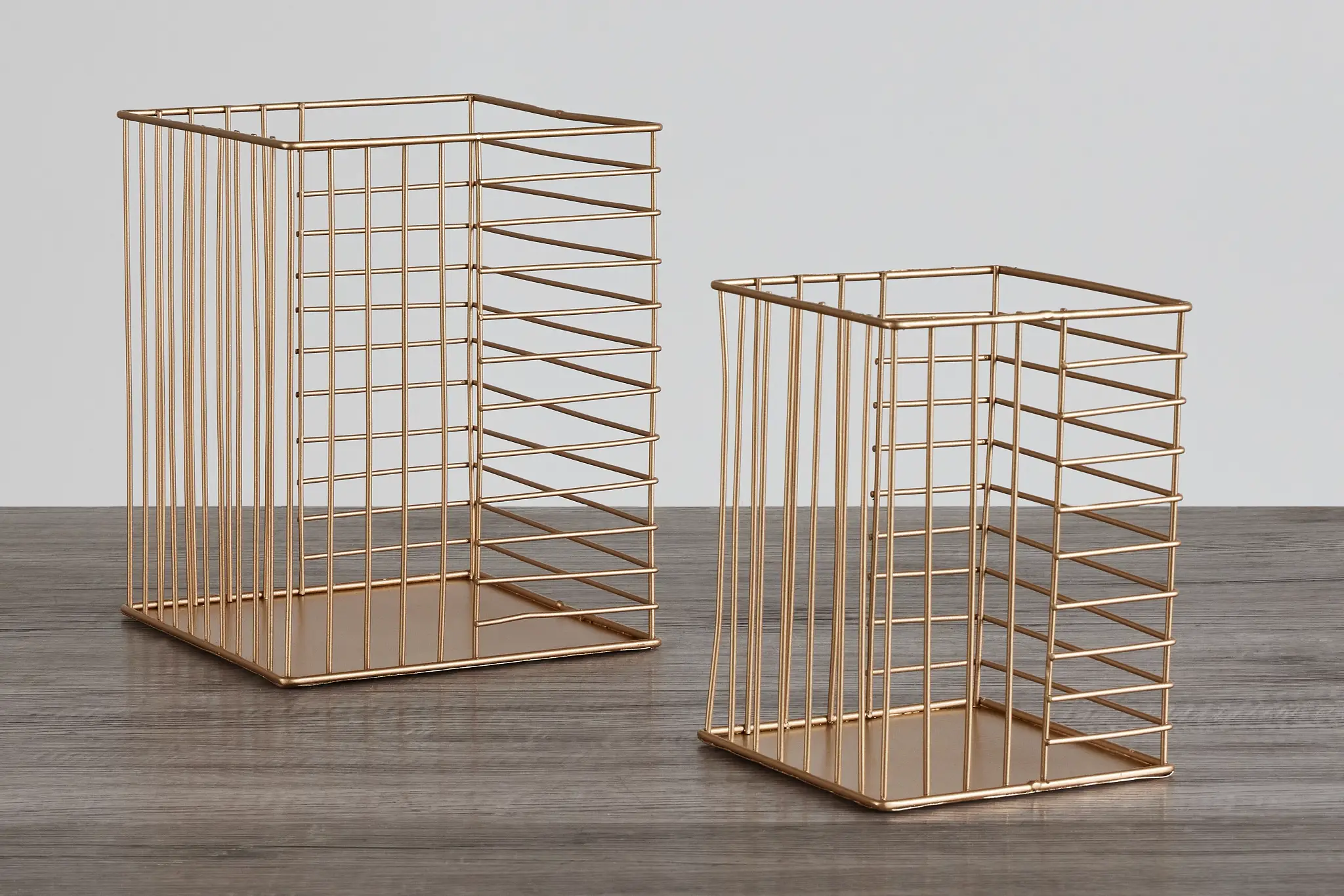 Becca Gold Set Of 2 Basket Becca Gold Set Of 2 Basket