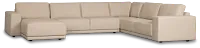 Kellan Ivory Leather Medium Left Chaise Sectional
