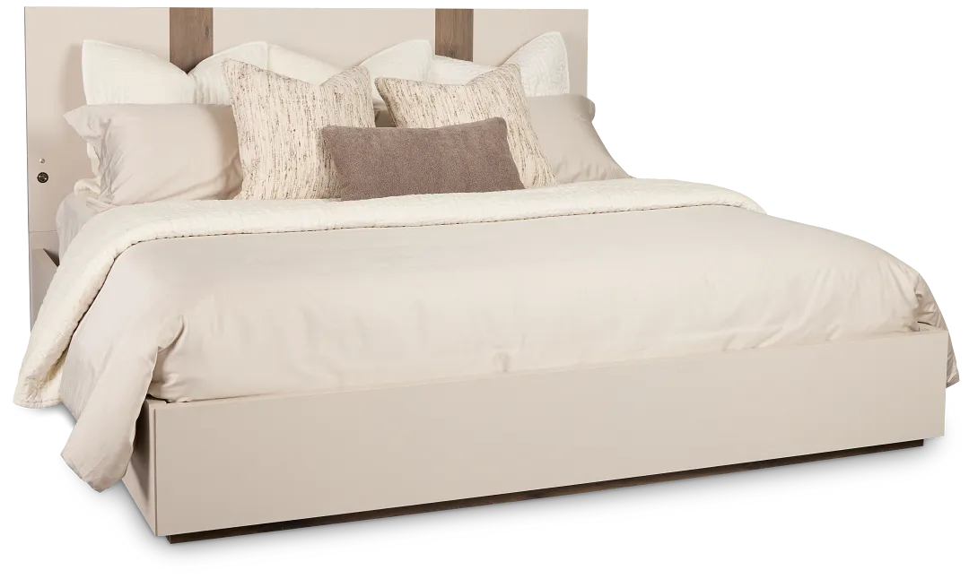 Brasilia Light Beige Platform Bed