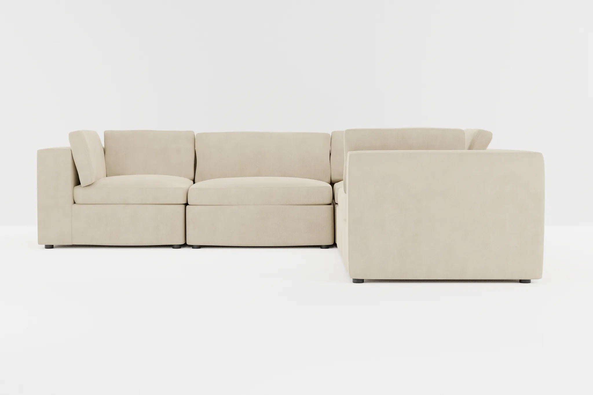Destin Peyton Beige Fabric 5-piece Modular Sectional