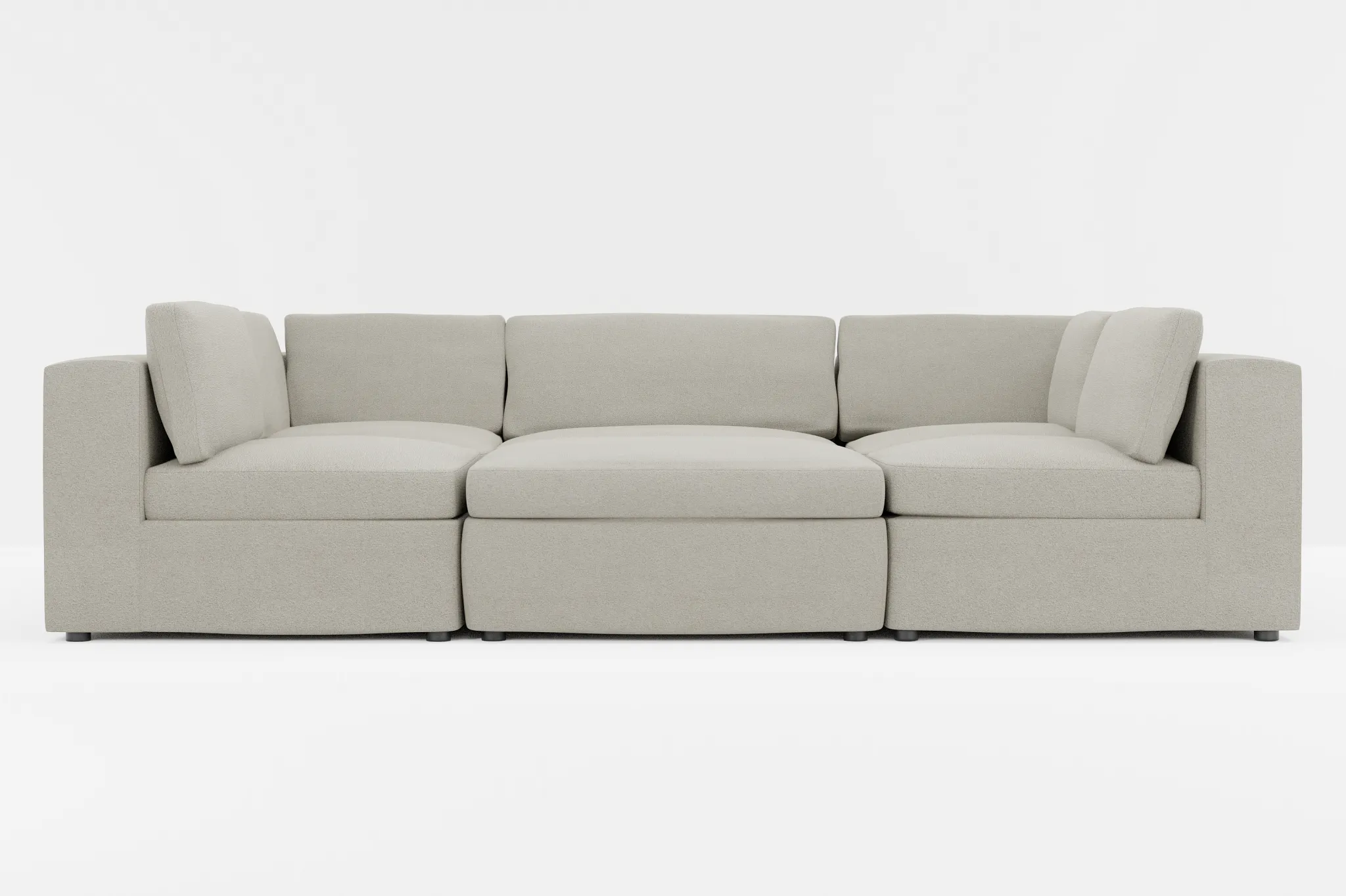 Destin Elite Gray Fabric 6-piece Pit Sectional
