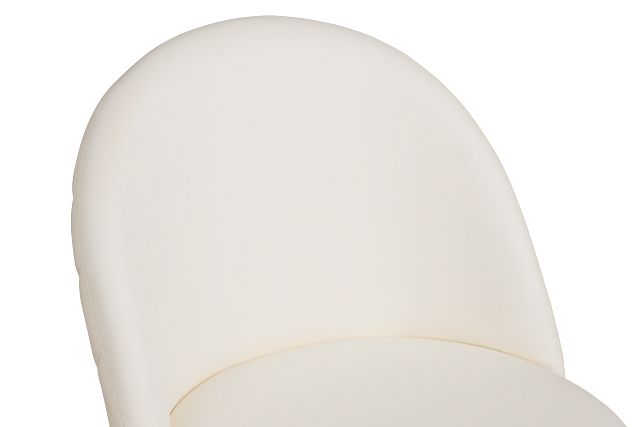 Capri White Micro Upholstered Side Chair W/ Gold Legs