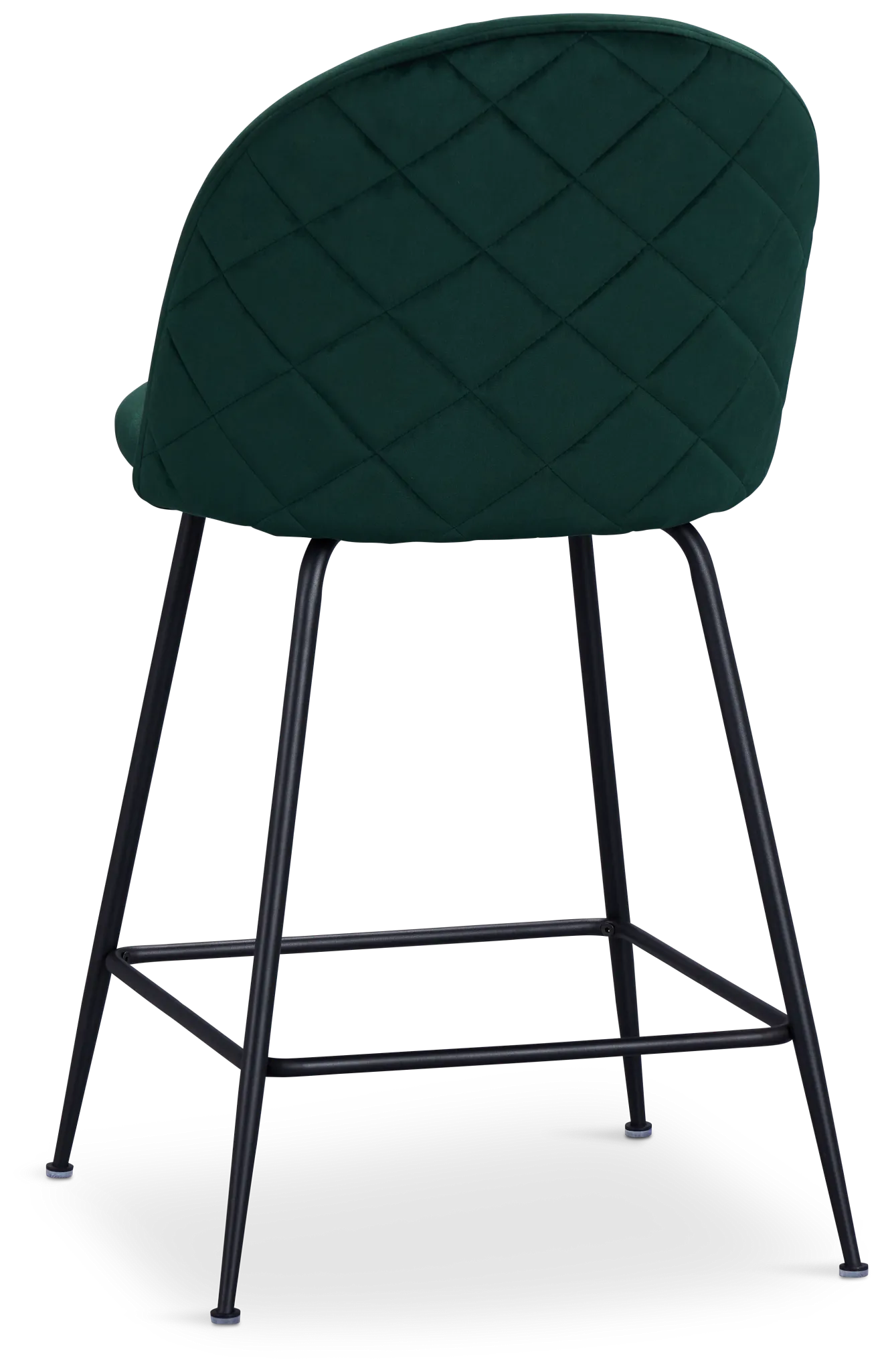 Capri Dark Green Velvet Upholstered 24" Barstools W/black Legs