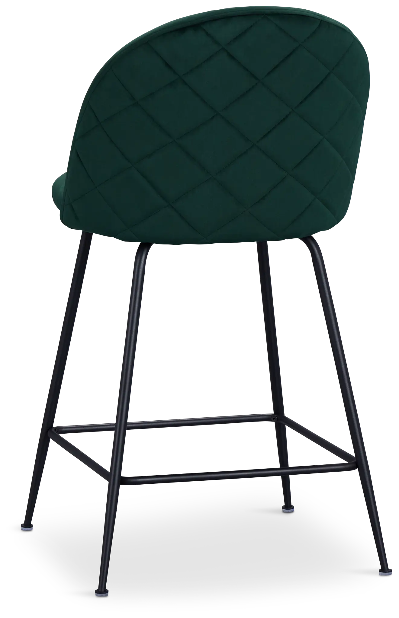 Capri Dark Green Velvet Upholstered 24" Barstools W/black Legs Capri Dark Green Velvet Upholstered 24" Barstools W/black Legs