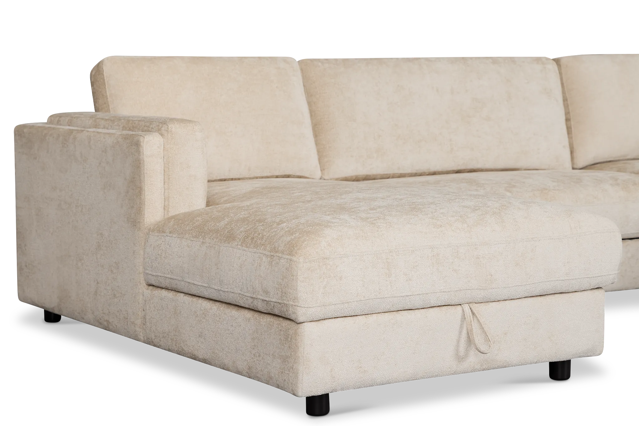 Farren Beige Fabric Medium Left Chaise Sleeper Sectional