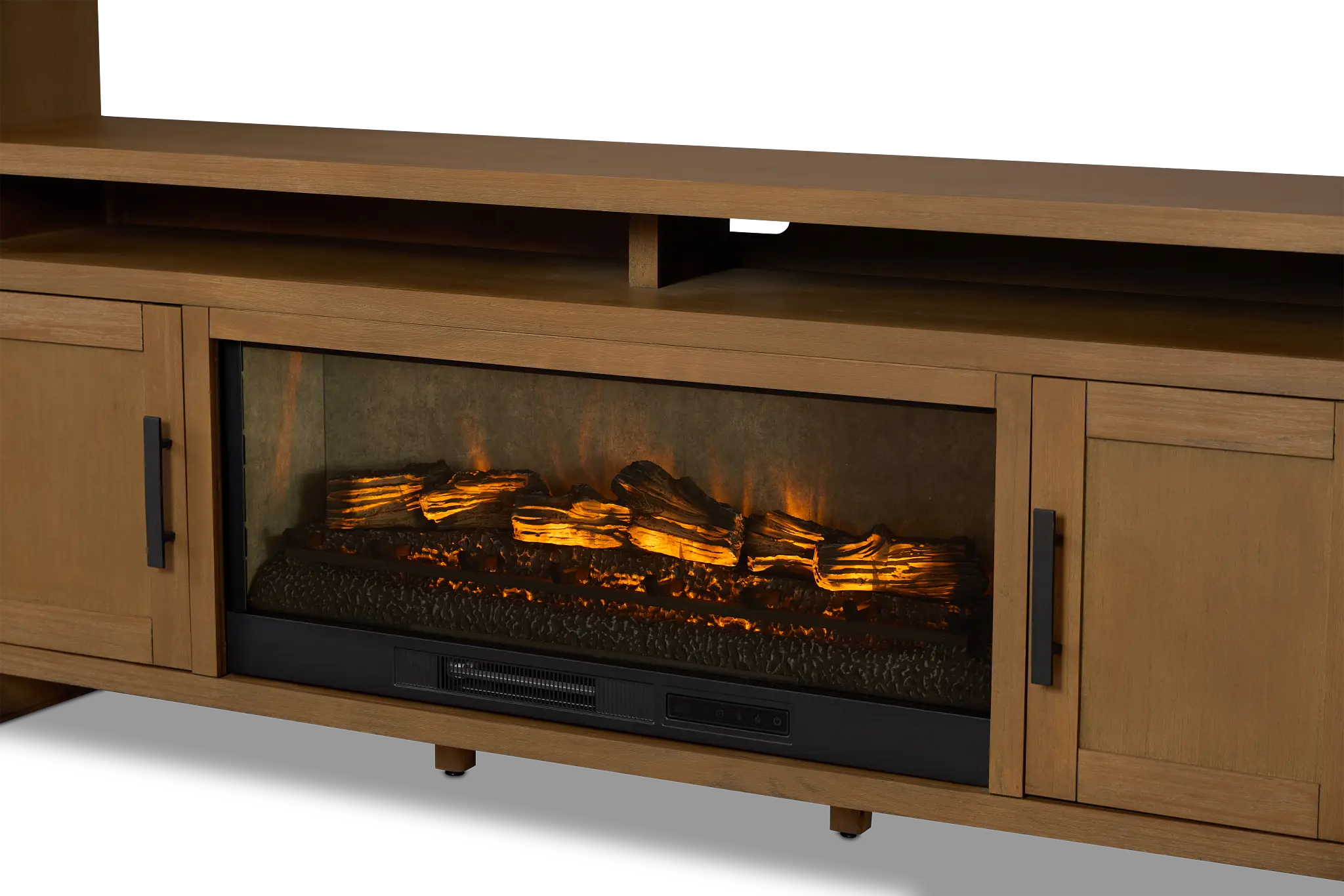 Richmond Light Tone 80" Open Pier Entertainment Wall With Fireplace Richmond Light Tone 80" Open Pier Entertainment Wall With Fireplace