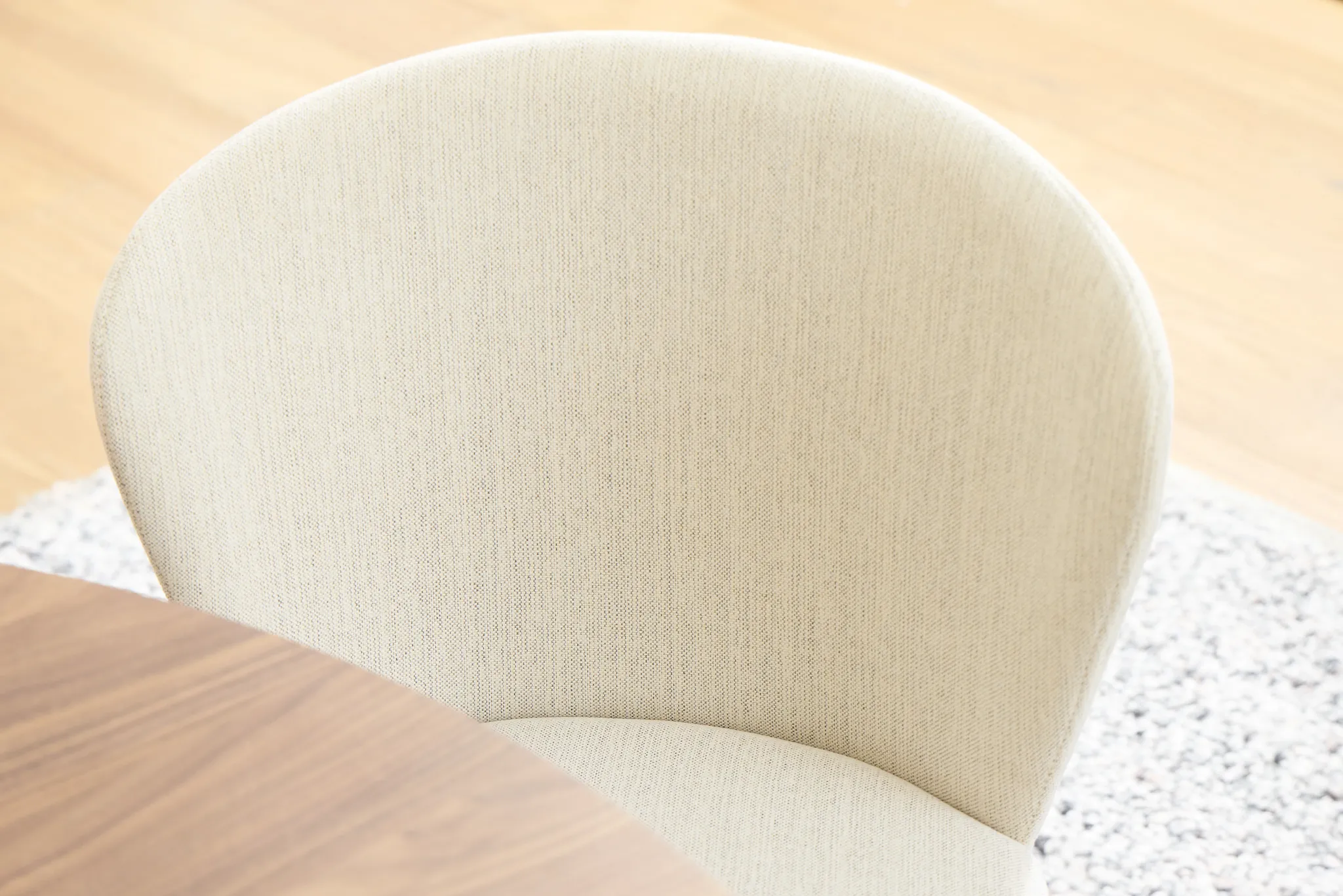 Nomad Light Beige Upholstered Side Chair With Mid Tone Legs