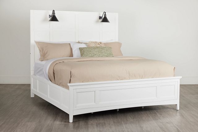Heron Cove White Panel Bed With Lights