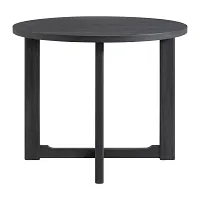 Gareth Dark Gray Round High Table & 4 Upholstered Barstools