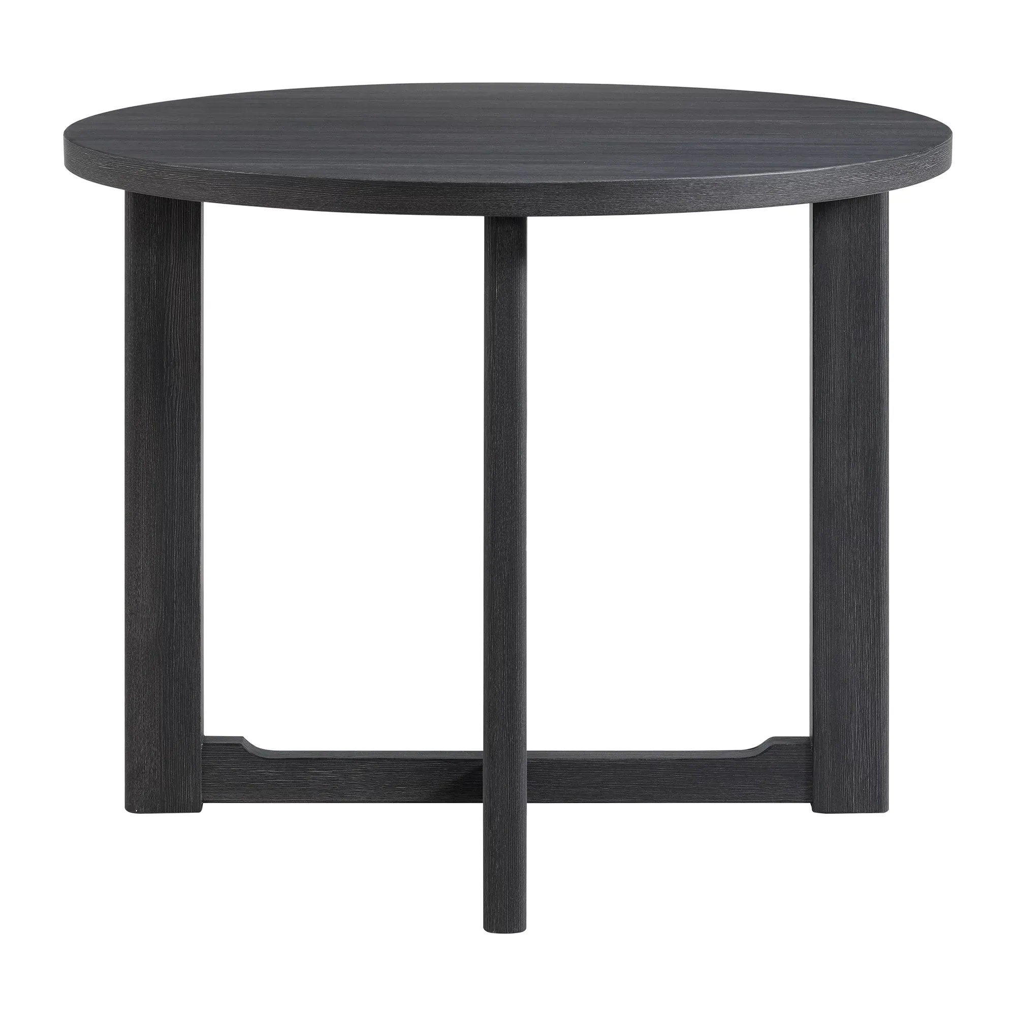 Gareth Dark Gray Round High Table & 4 Upholstered Barstools