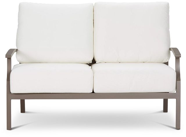 Raleigh White Aluminum Loveseat