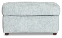 Shore Light Blue Fabric Ottoman