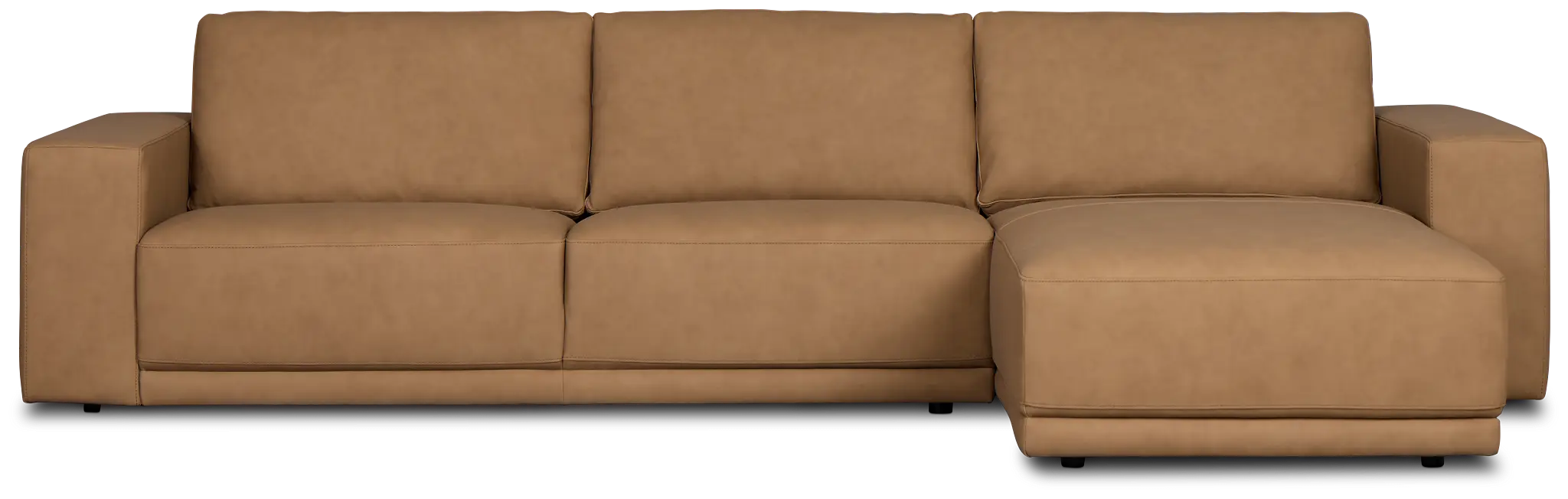 Kellan Light Brown Leather Right Chaise Sectional Kellan Light Brown Leather Right Chaise Sectional