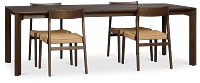 Santorini Dark Tone Rect Table & 4 Woven Chairs