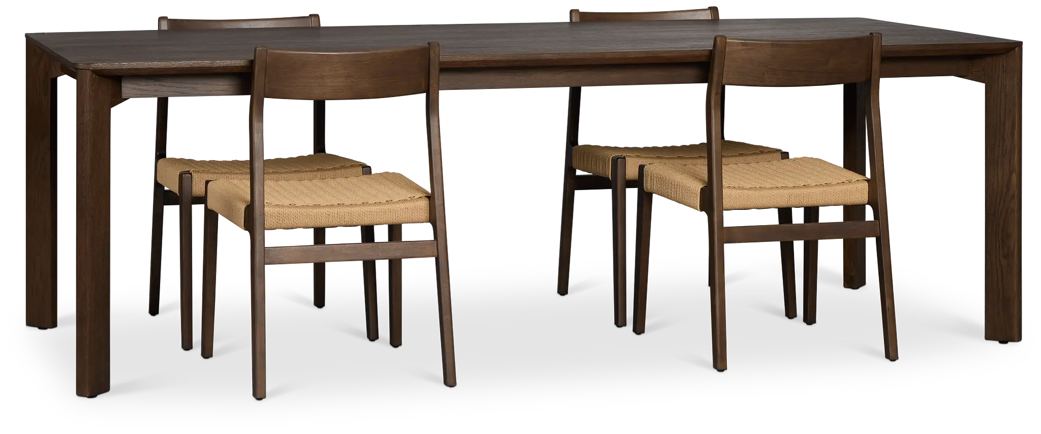 Santorini Dark Tone Rect Table & 4 Woven Chairs Santorini Dark Tone Rect Table & 4 Woven Chairs