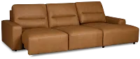 Rudy Brown Lthr/vinyl Right Dual Power Extension Chaise Sectional