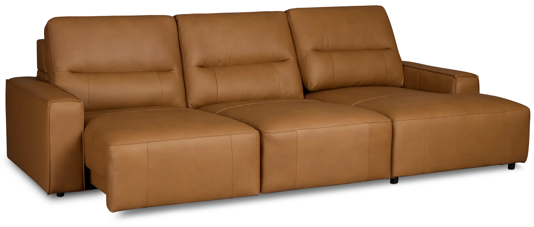 Rudy Brown Lthr/vinyl Right Dual Power Extension Chaise Sectional Rudy Brown Lthr/vinyl Right Dual Power Extension Chaise Sectional